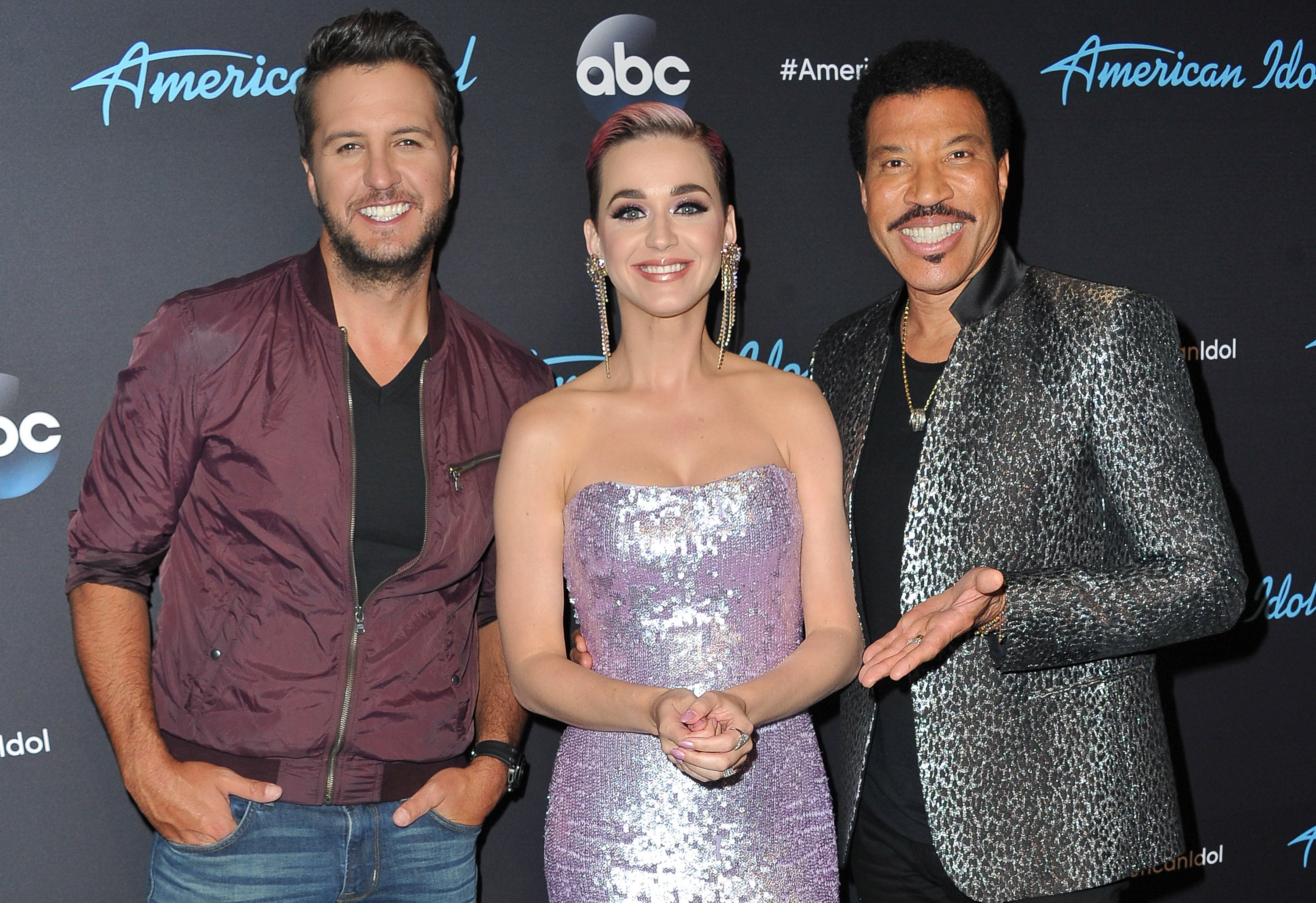 (Left to right) ‘American Idol’ judges Luke Bryan, Katy Perry and Lionel Richie