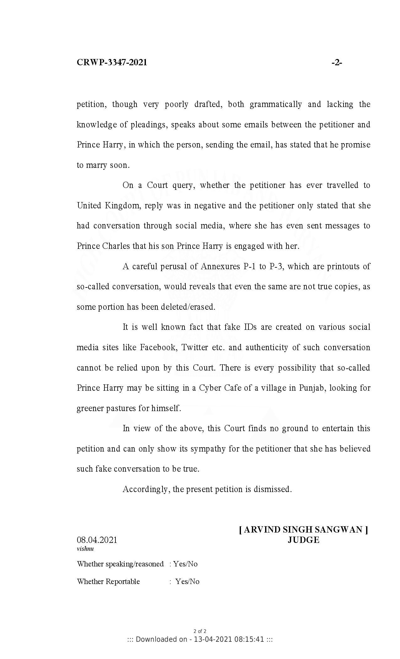 Punjab and Haryana High Court report 02