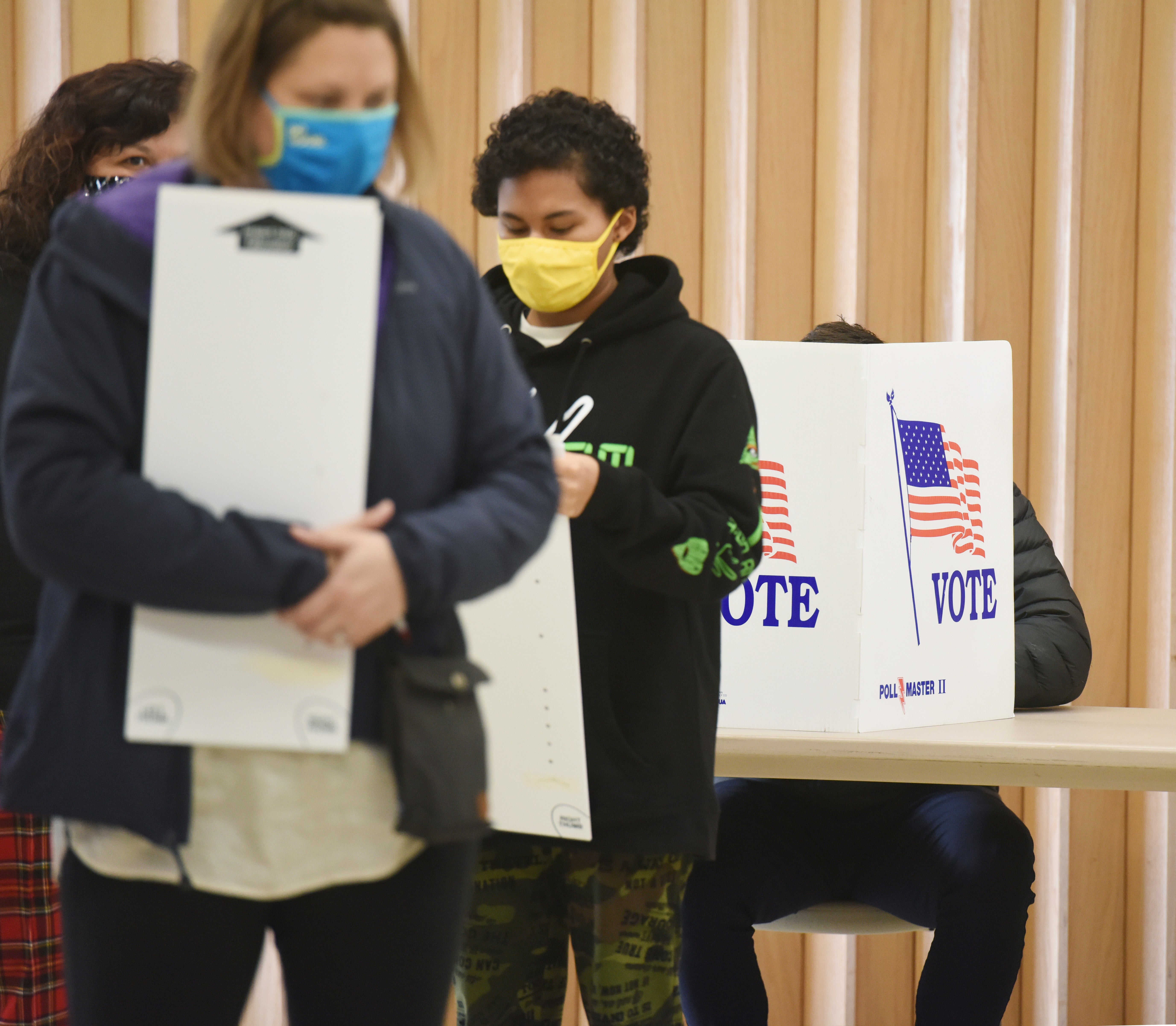 Voters in St Joseph, Michigan, in 2020
