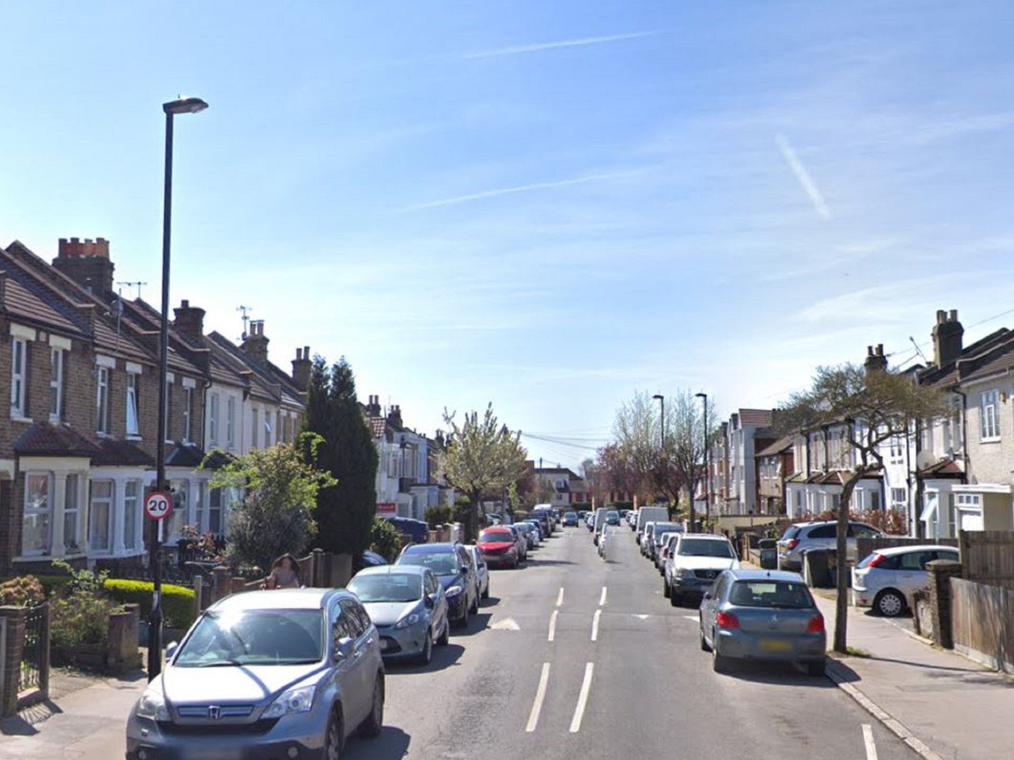 Moffat Road in Croydon, south London, where a schoolgirl was stabbed in the leg by a 15-year-old boy