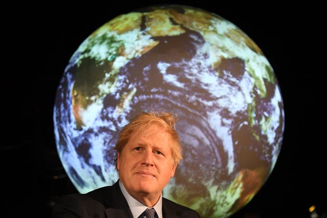<p>Boris Johnson in February speaking about the forthcoming UN Climate Summit</p>