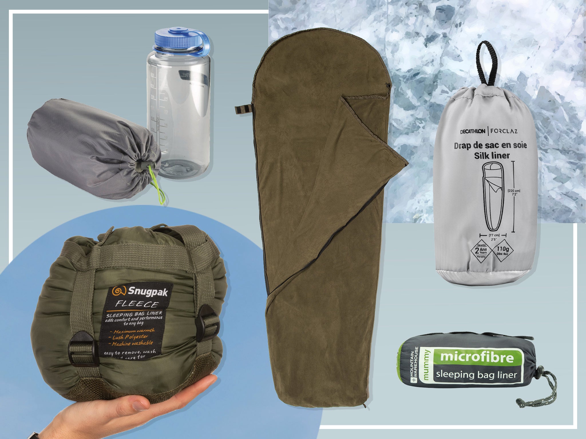 Sleeping Bag Waterproof Single Double Mummy Camping Hiking Outdoor Bag Liner 