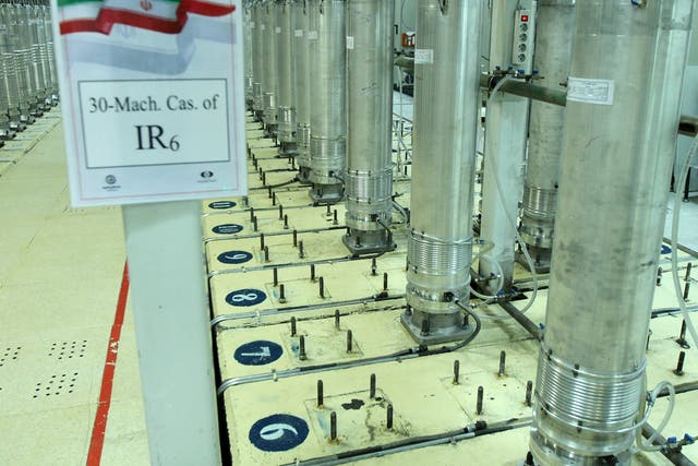 <p>Centrifuge machines in the Natanz uranium enrichment facility in central Iran</p>