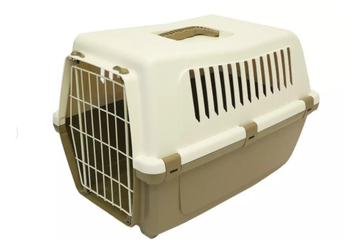 Rosewood plastic pet carrier with cushion – Medium indybest