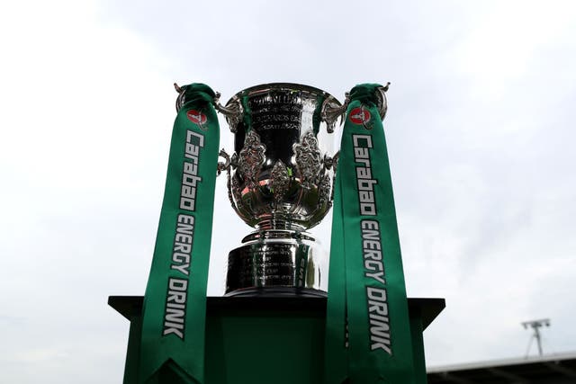 <p>What they’re playing for – the Carabao Cup </p>