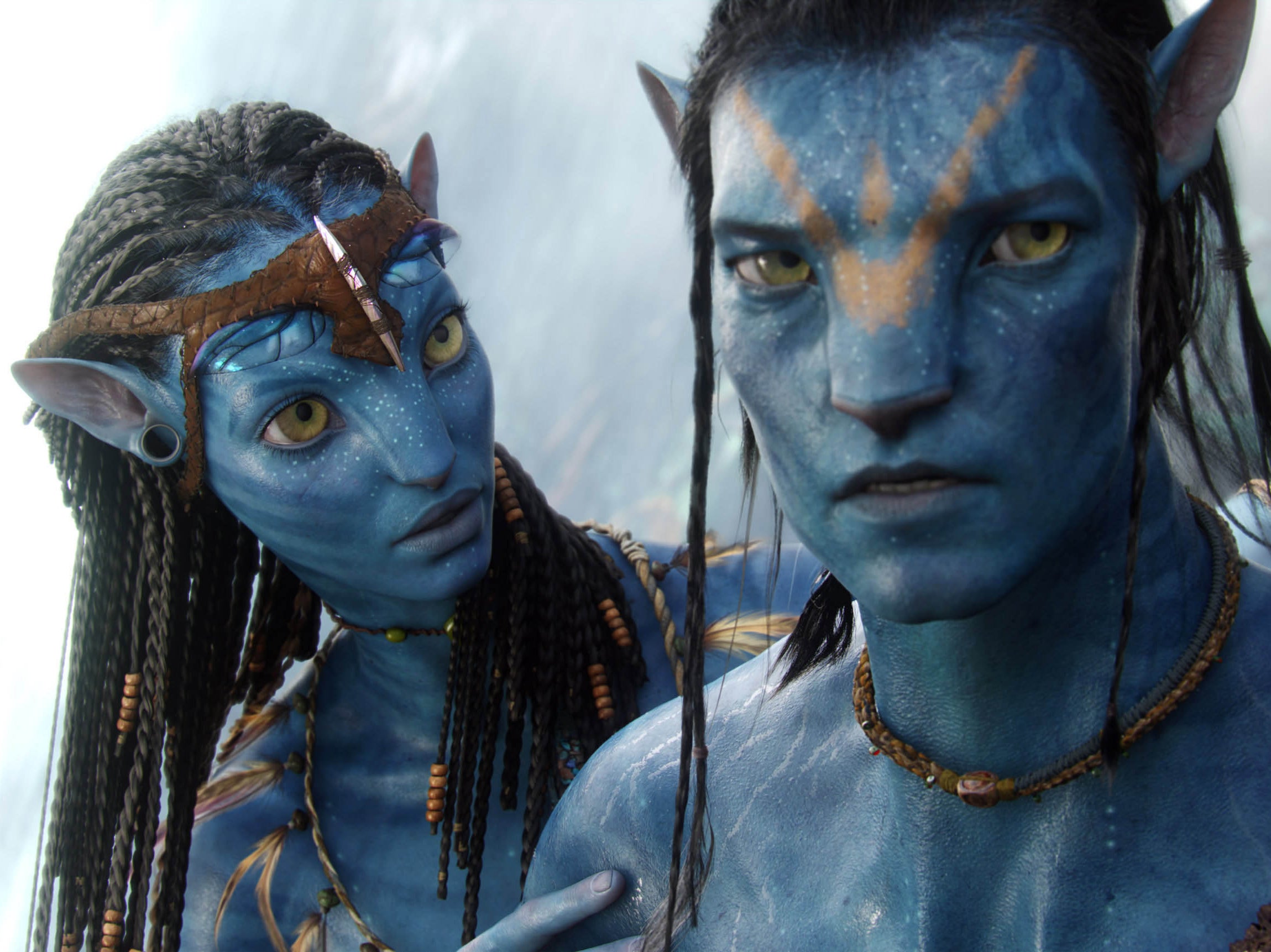Neytiri (Zoë Saldana) and Jake (Sam Worthington) in Avatar