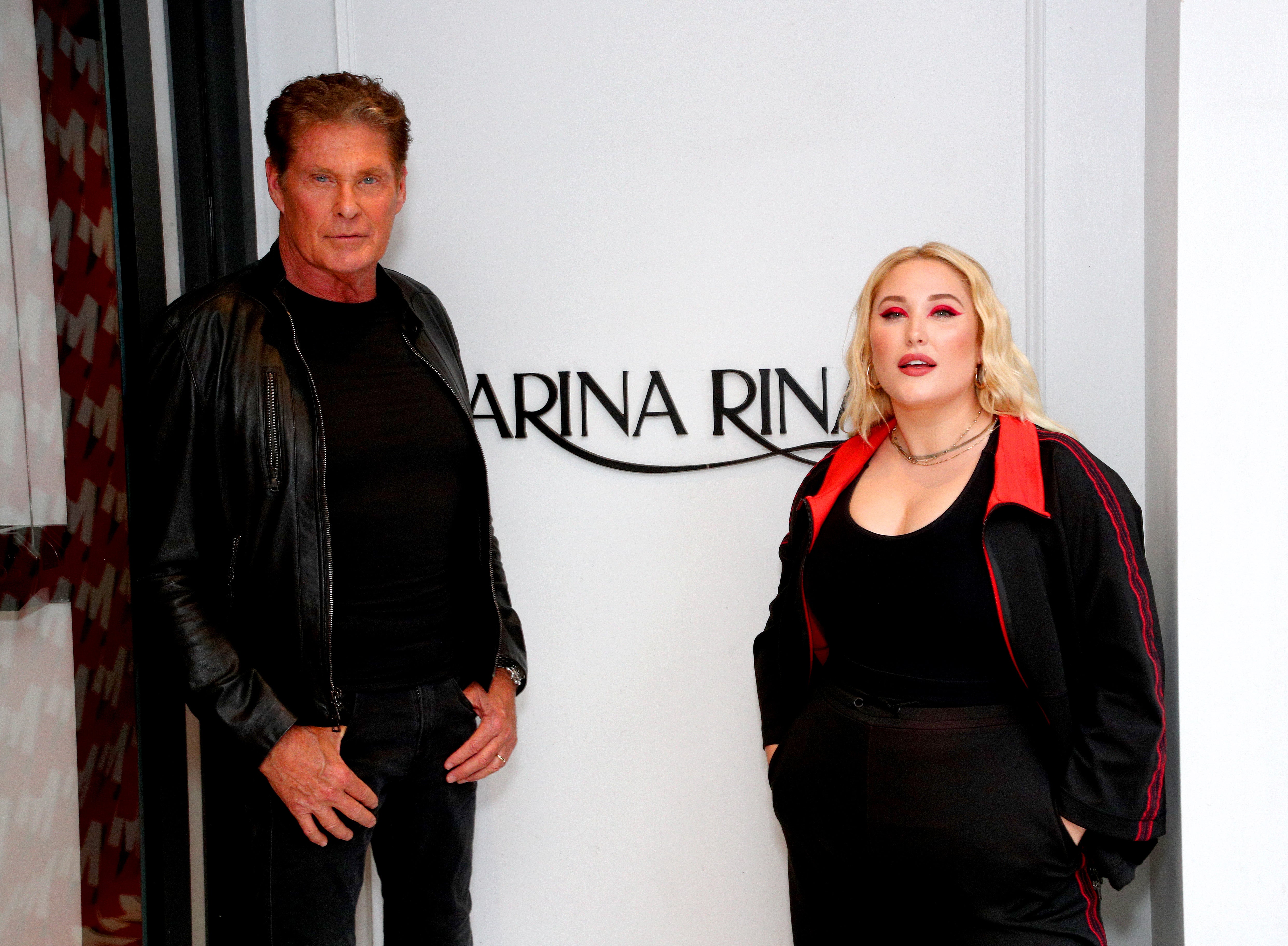 File image: David Hasselhoff and Hayley Hasselhoff attend the GYM Capsule Collection at Marina Rinaldi Boutique