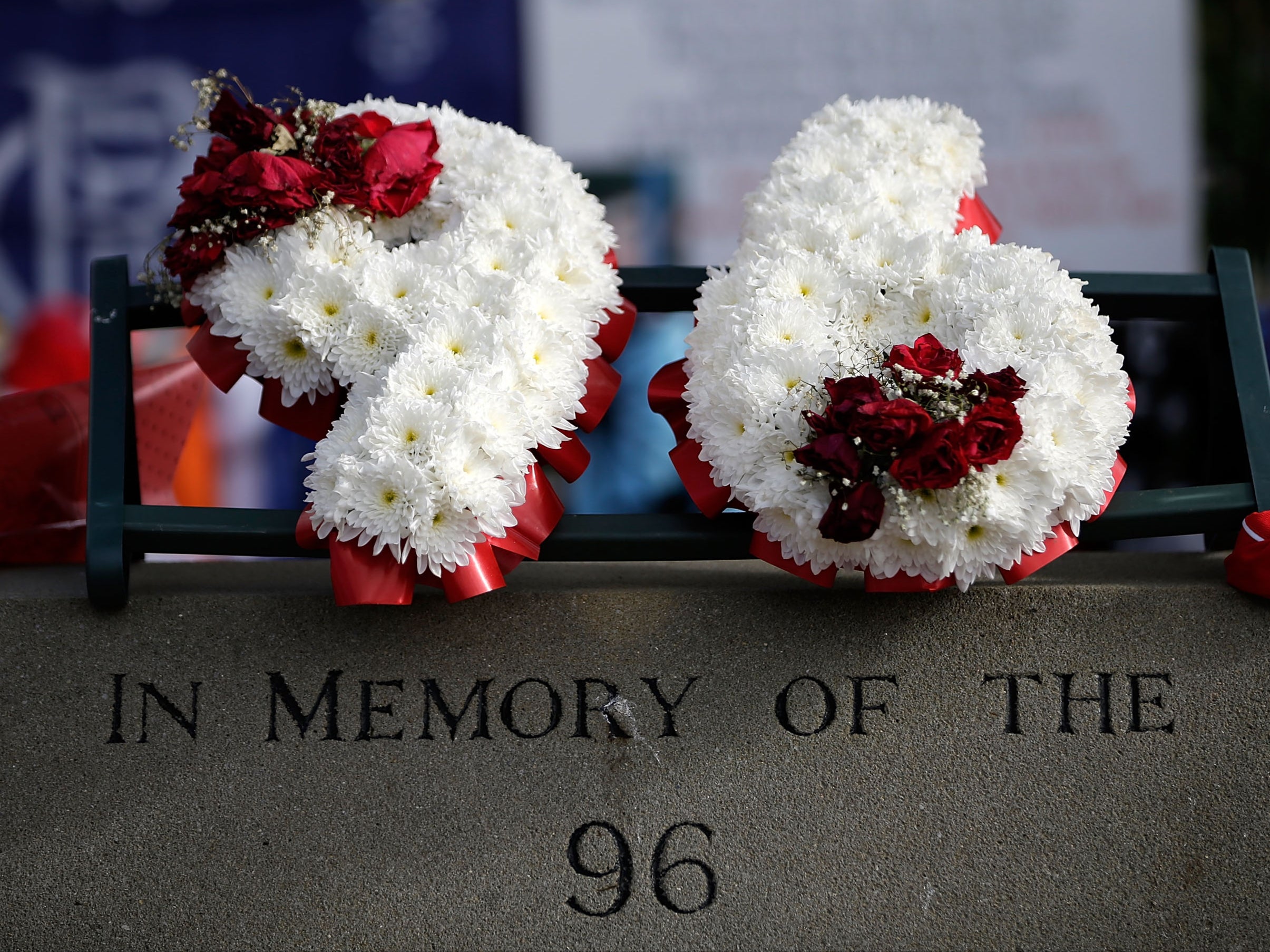 Tributes are placed at Sheffield Wednesday's Hillsborough stadium