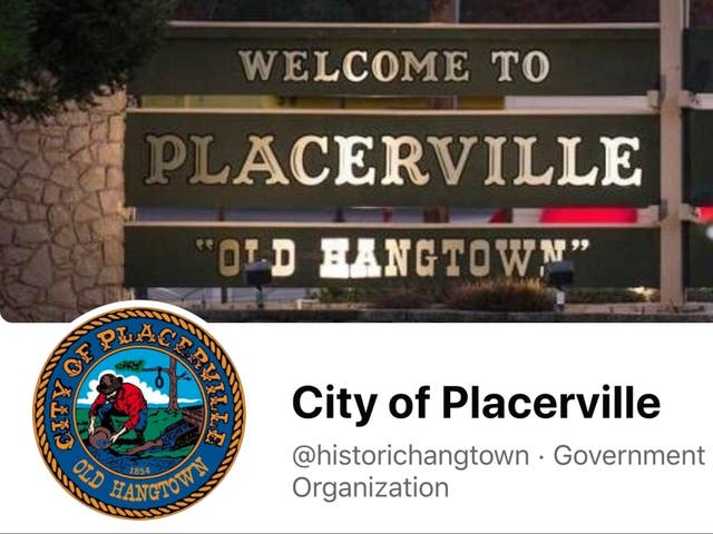 <p>Placervillle’s official Facebook shows the logo featuring a noose</p>