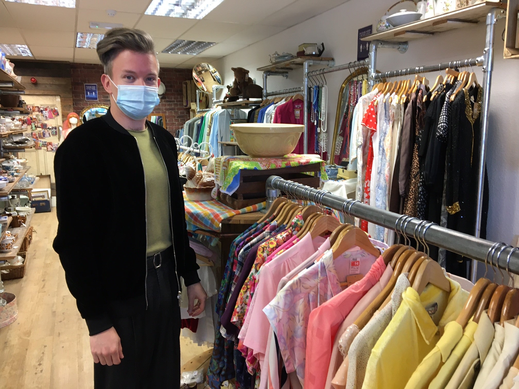 James Easter, volunteer at St Luke’s Vintage Shop in Broomhill, Sheffield