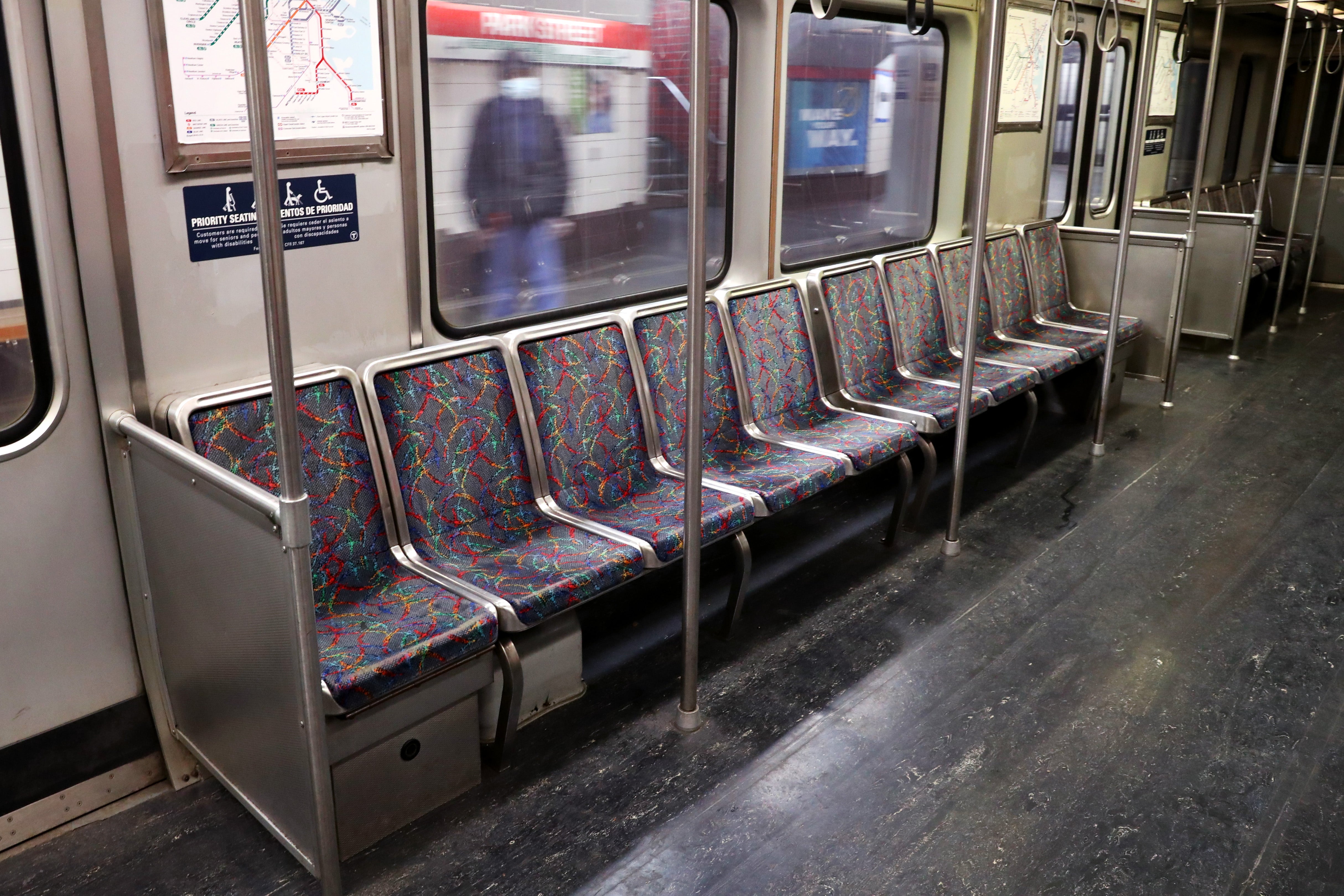 The MBTA in Boston in March 2020 when lockdown caused users to plummet and the city to empty