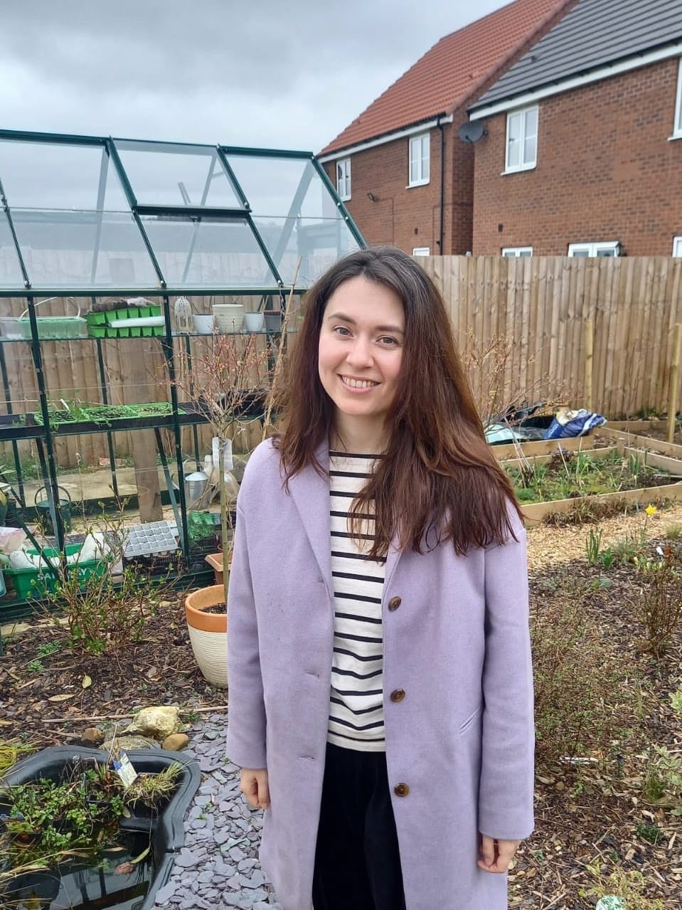 Hannah Copestake, 32, was forced to leave Australia, her home of three years, in July 2020 when the pandemic stopped some embassies from processing new visas. Pictured in her mother’s garden in Yorkshire after returning to the UK in July 2020.