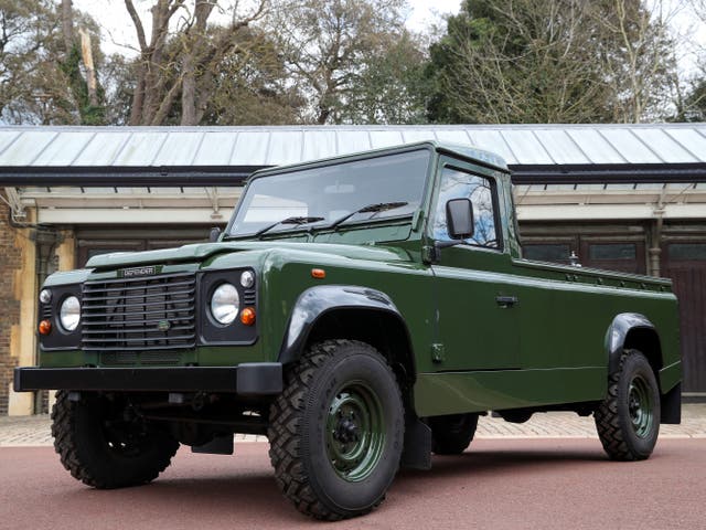 <p>The Land Rover that drove Prince Philip’s coffin to St George’s Chapel</p>