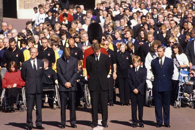 <p>Princess Diana’s funeral, in 1997, was the first major royal ceremonial funeral since that of Queen Mary in 1953</p>