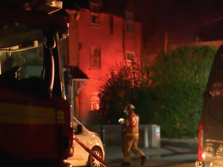 Firefighters tackled a huge blaze at a substation in Northampton, which resulted in power cuts for thousands of homes