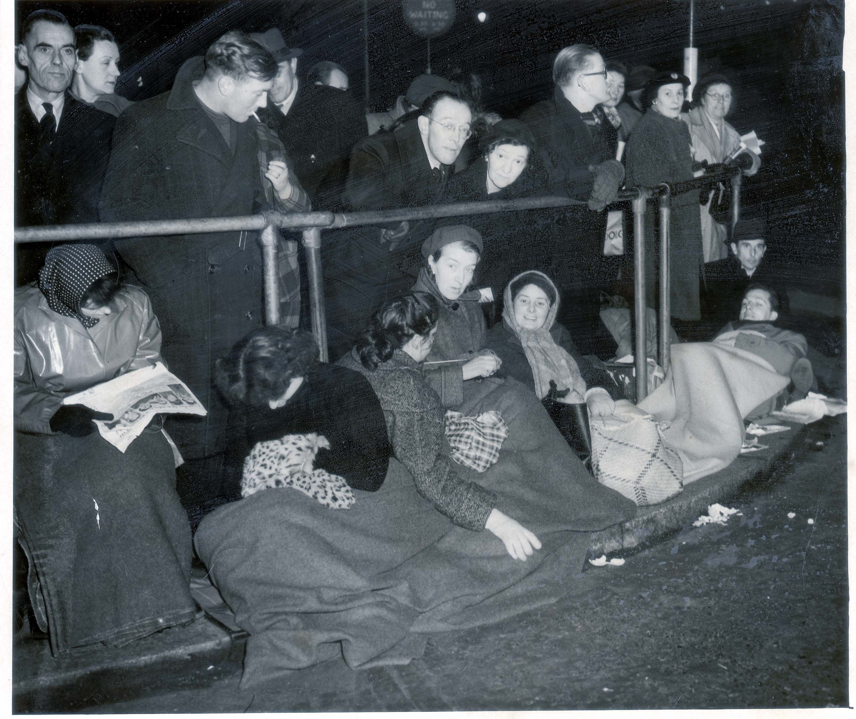 Crowds waiting for the funeral of George VI