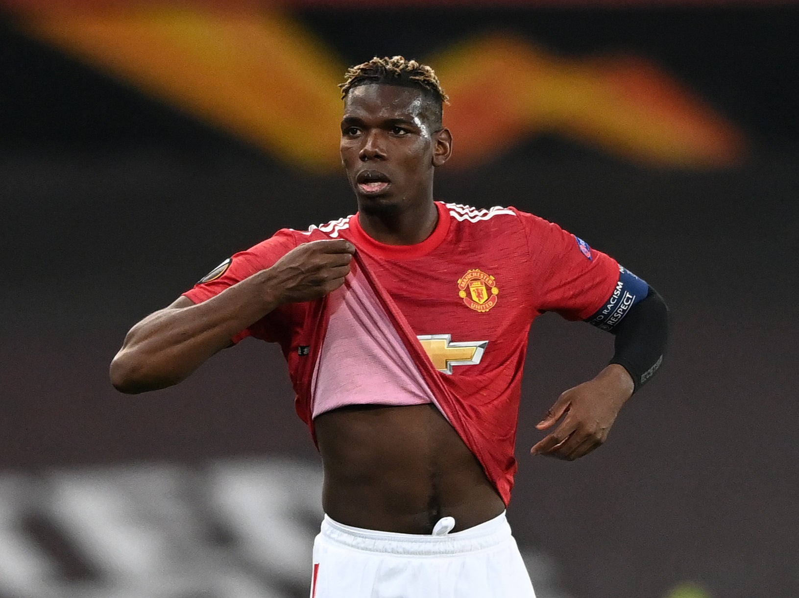 Paul Pogba during United’s second leg against Granada in the Europa League