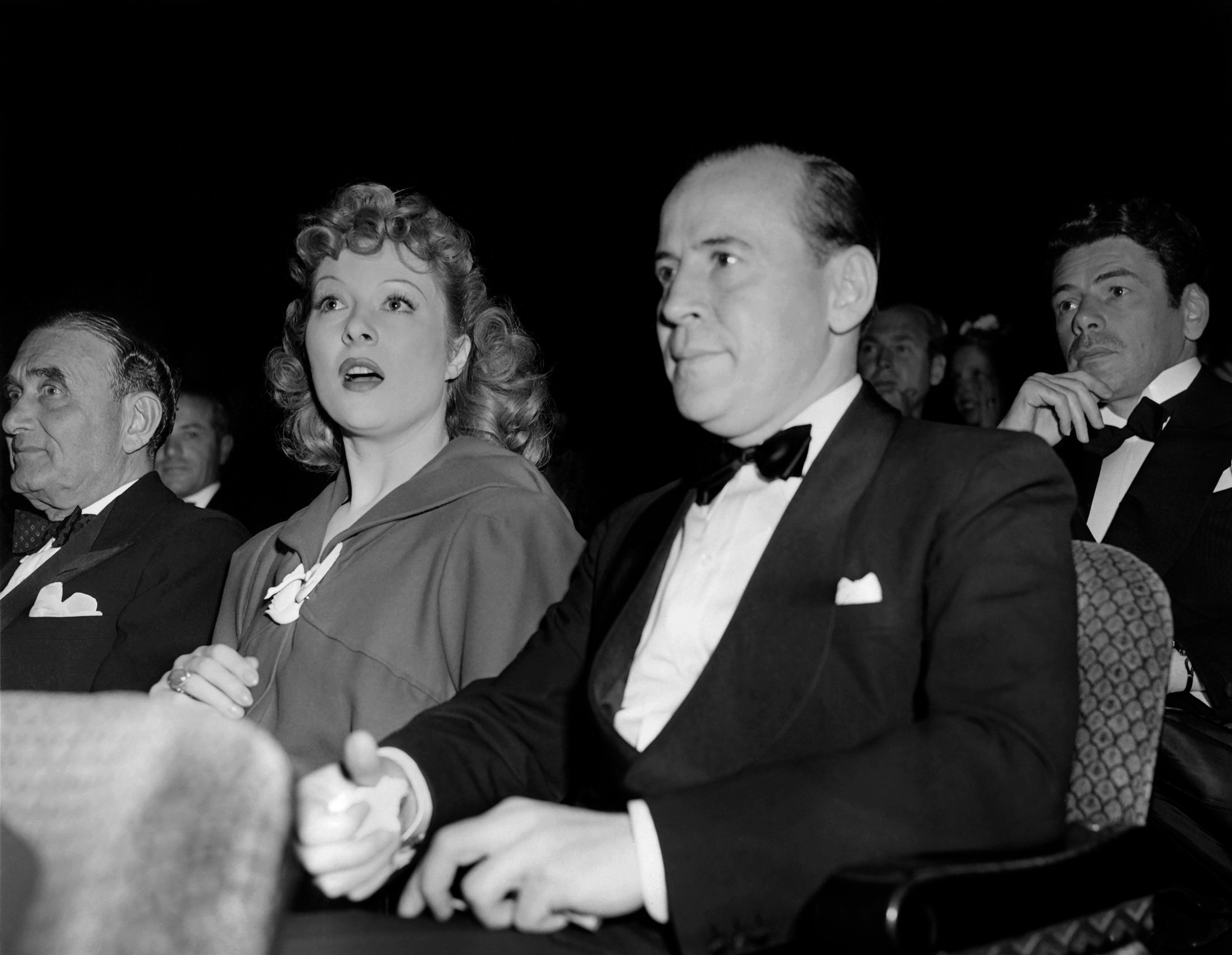 Greer Garson and film producer Benjamin Thaw at the premiere of ‘Goodbye, Mr Chips’ on 17 May 1939
