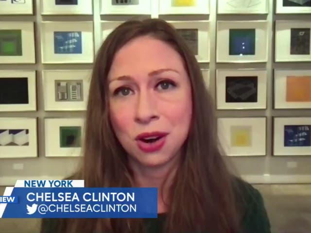 <p>Chelsea Clinton talking on ABC’s The View</p>