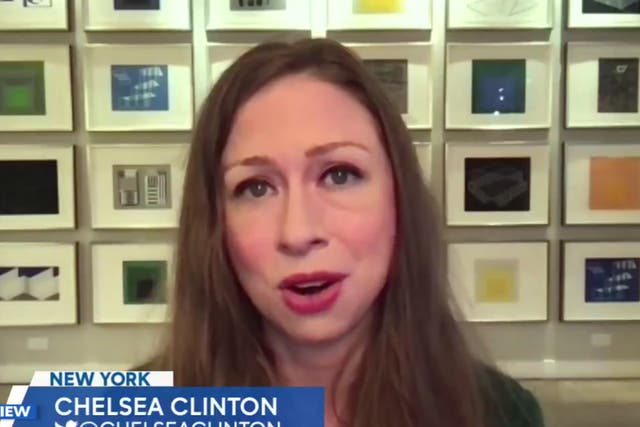 <p>Chelsea Clinton talking on ABC’s The View</p>
