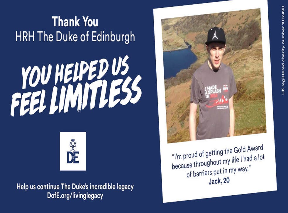 Dofe Participants Use Billboards To Thank Philip For Making Us Feel Limitless Indy100 Dofe Participants Use Billboards To Thank Philip For Making Us Feel Limitless Indy100