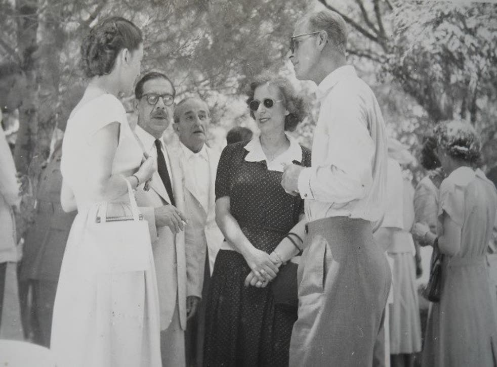 <p>Prince Philip at the Koukouritsa estate on Corfu in 1951, in conversation with locals Moira Manessi, Angelos Lavranos, Dickie Sordinas and Isabella Sordina</p>