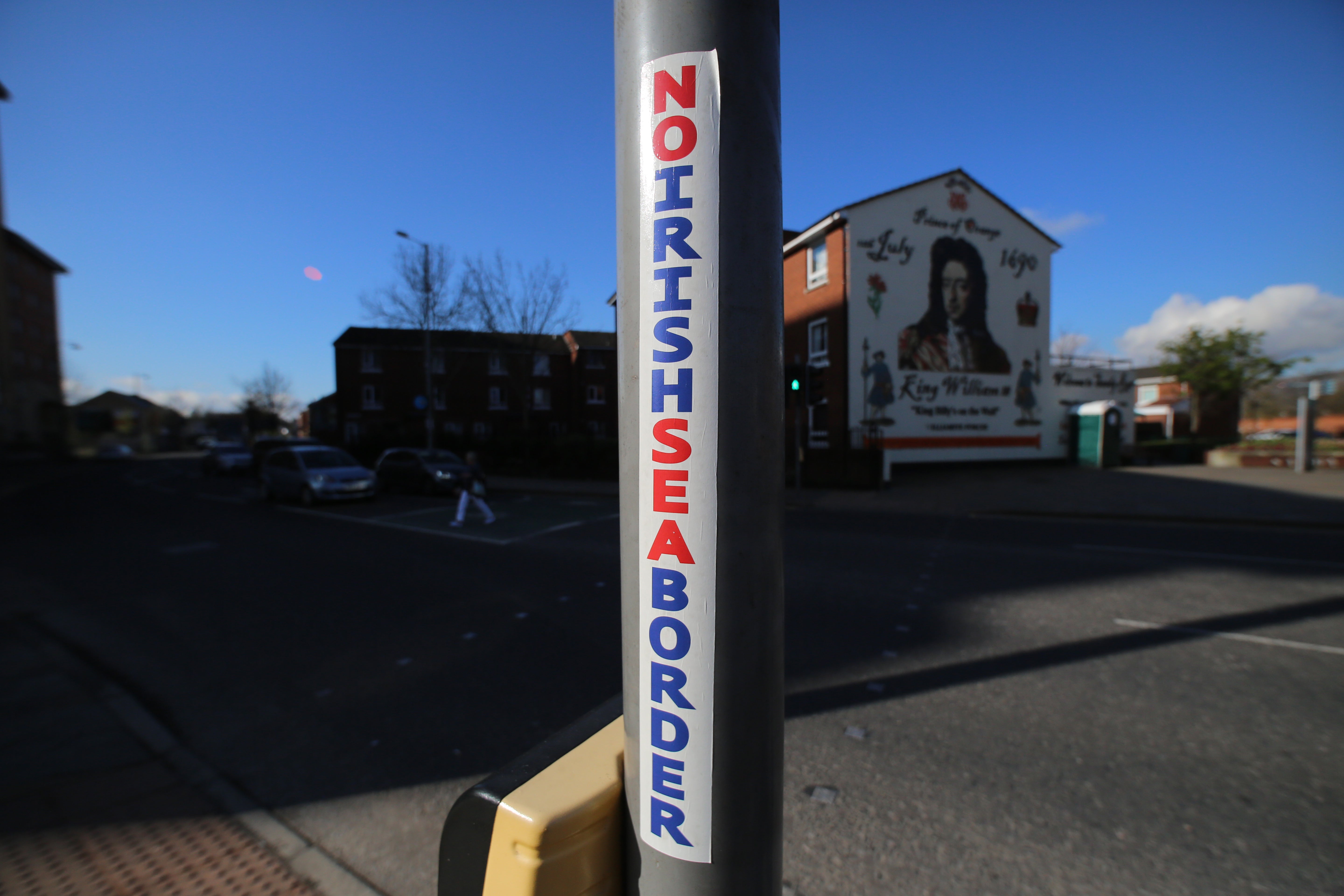 Loyalist sticker in an estate in south Belfast