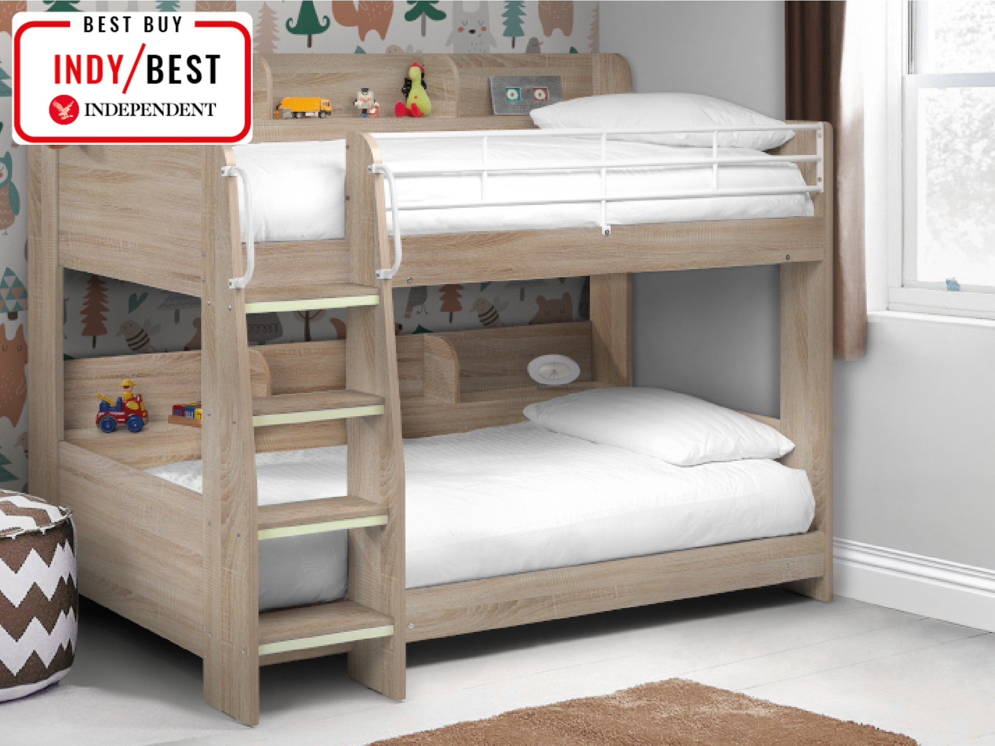Bright White Lacquered Bunk Bed Child's Single Bed Boy or Girl 