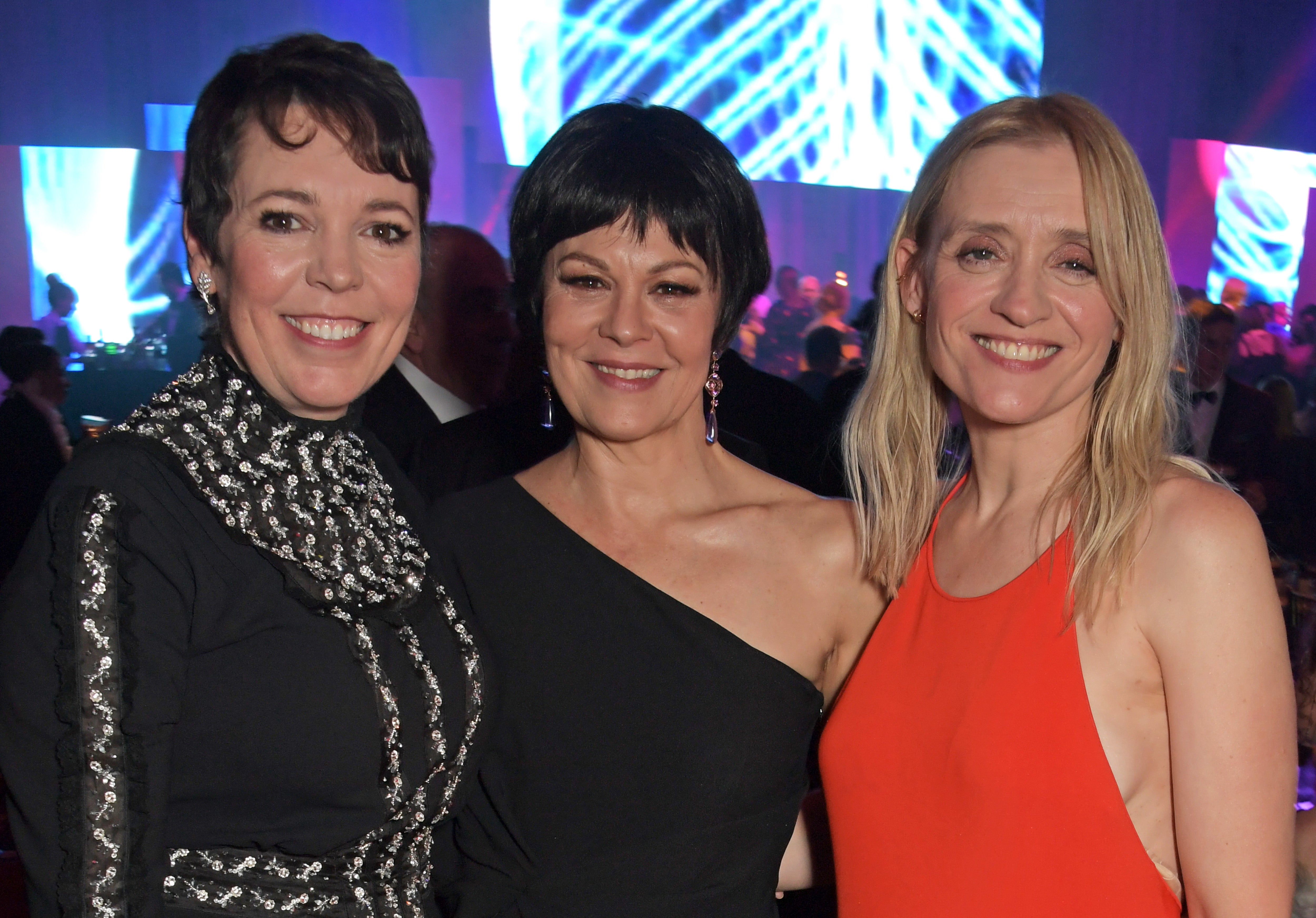 Olivia Colman, Helen McCrory and Anne-Marie Duff at the afterparty for the 65th Evening Standard awards
