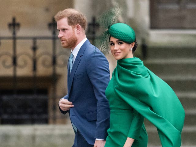 Prince Harry, Duke of Sussex and Meghan, Duchess of Sussex attend the Commonwealth Day Service 2020 on March 09, 2020 in London, England. 