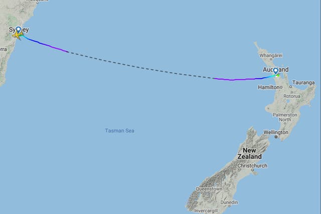 First flight: the trajectory of JetStar flight JQ201 from Sydney to Auckland