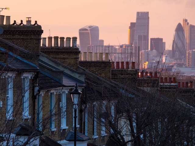 Houses in south London and the skyline of the financial district of the City of London. Lloyds, Santander, Barclays, HSBC UK and NatWest will be among the first to launch mortgages under the scheme, with Virgin Money following next month. 