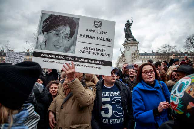 <p>Members of the French Jewish community gather at Place de la Republique last year demanding a trial for the murderer of Sarah Halimi. The 65-year-old Jewish woman was killed by a man that French Justice declared irresponsible for his acts and therefore cannot be tried for the antisemitic crime</p>