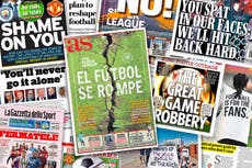 How the UK and European press covered football’s new Super League