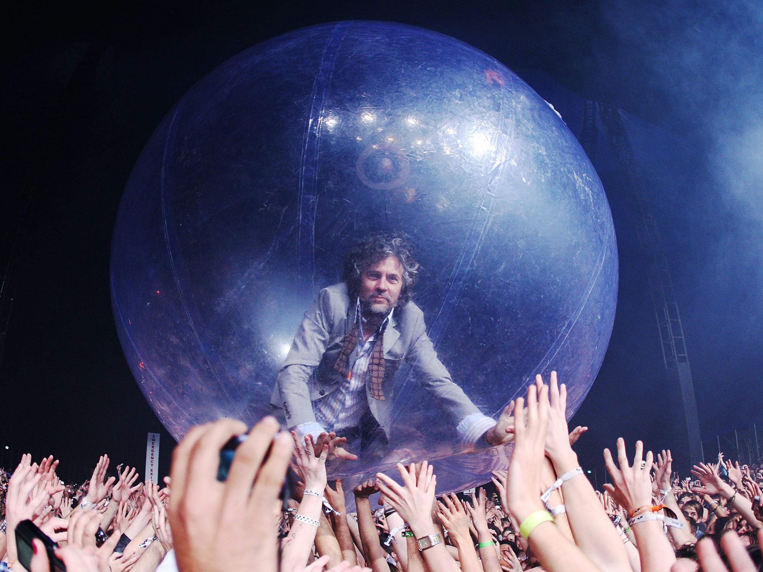 The new normal? Wayne Coyne of The Flaming Lips at a music festival in Australia