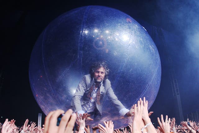 <p>The new normal? Wayne Coyne of The Flaming Lips at a music festival in Australia</p>