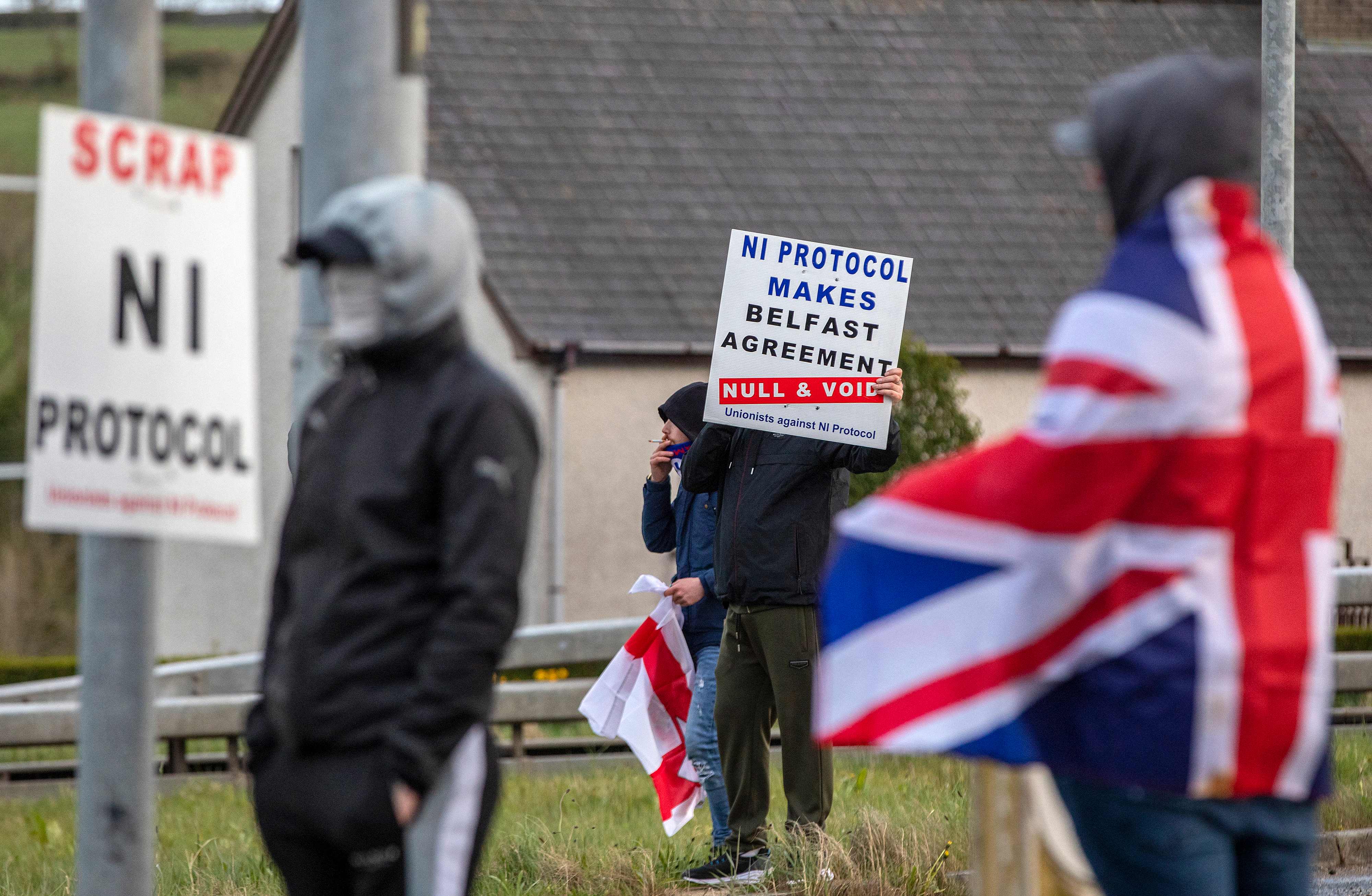 Loyalists demonstrate against the Northern Ireland Protocol