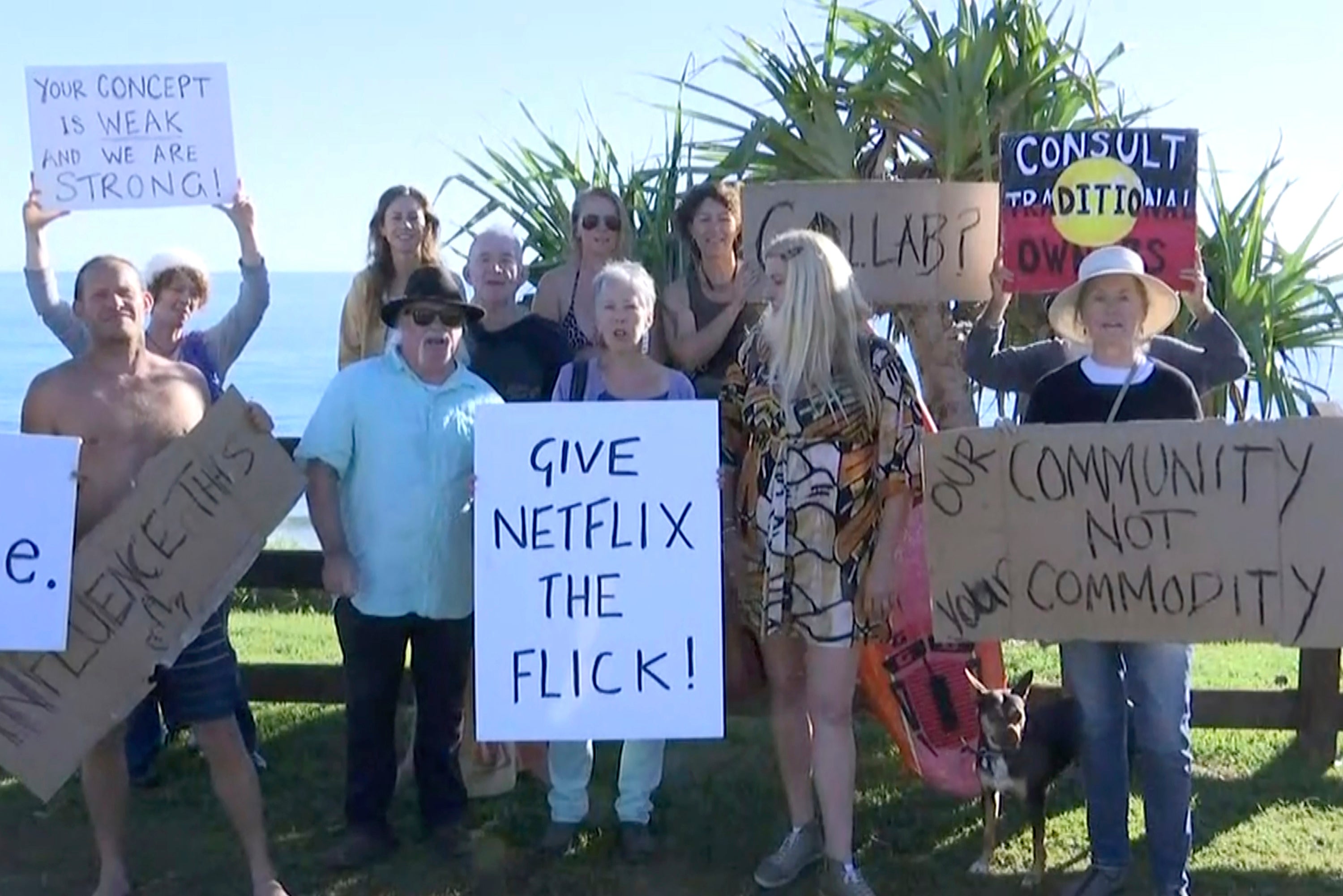 Angry residents and businesses took to the beach to protest