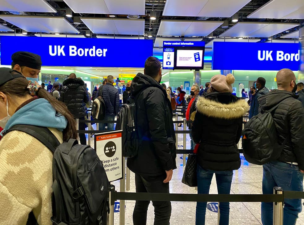 People arriving in the UK from abroad must show proof of a negative test