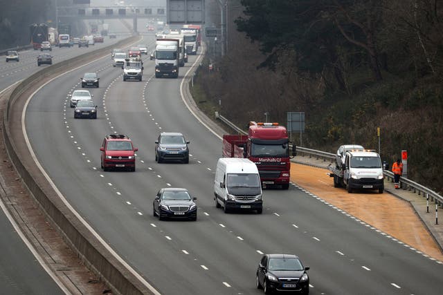 <p>The M3 smart motorway near Camberley in Surrey</p>