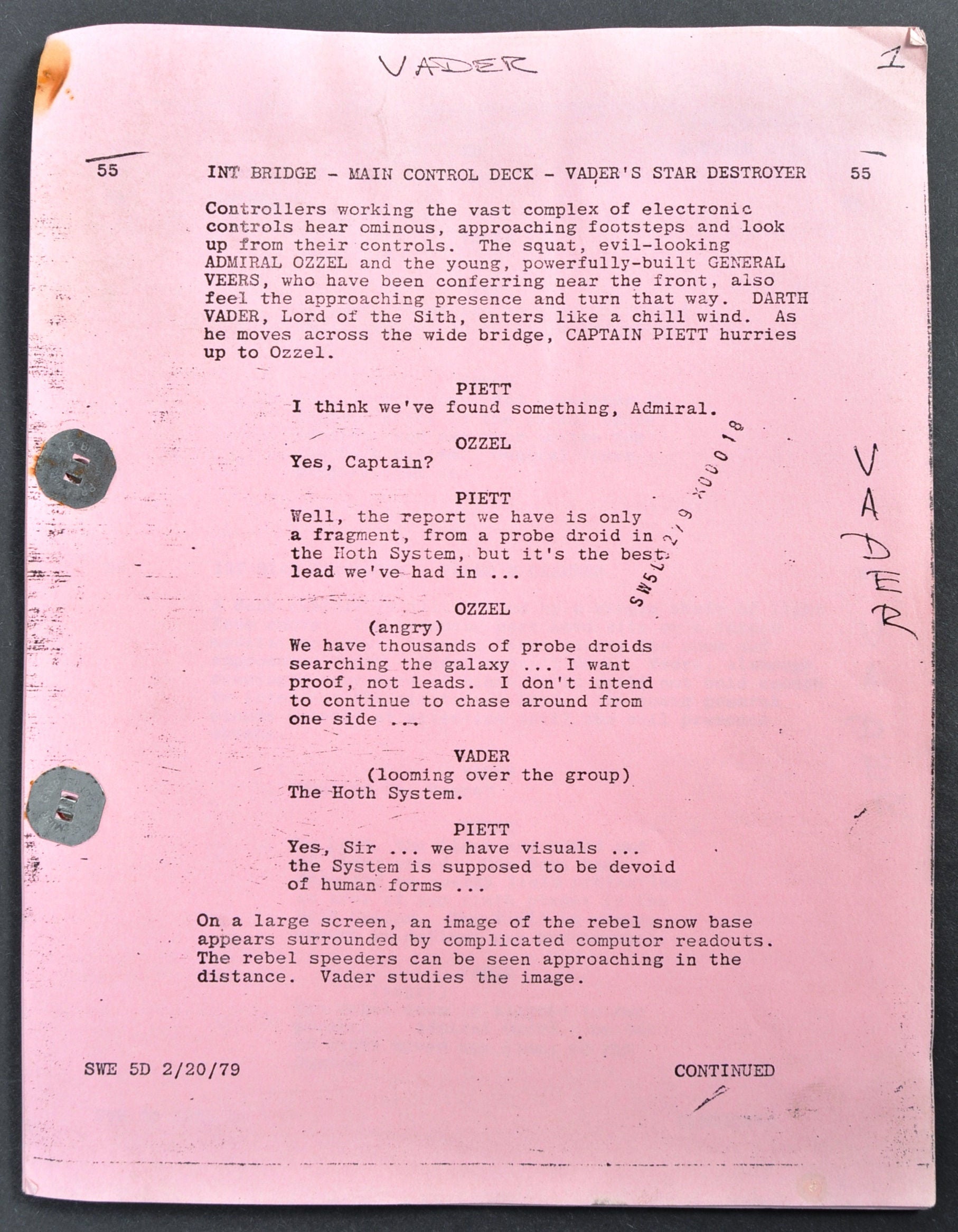 Star Wars script reveals how Darth Vader plot twist was kept secret ...