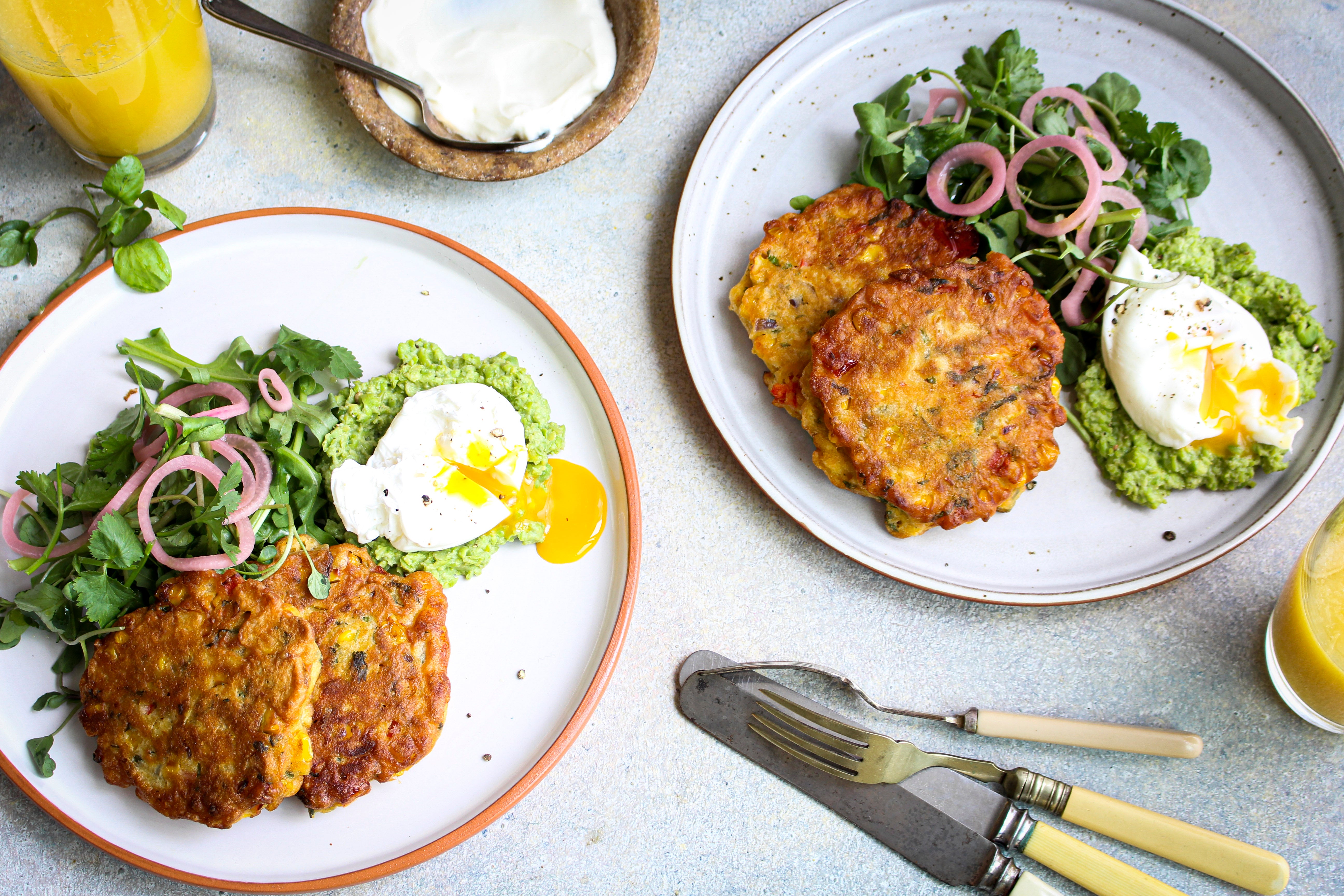 Corn fritters and brunch go hand-in-hand