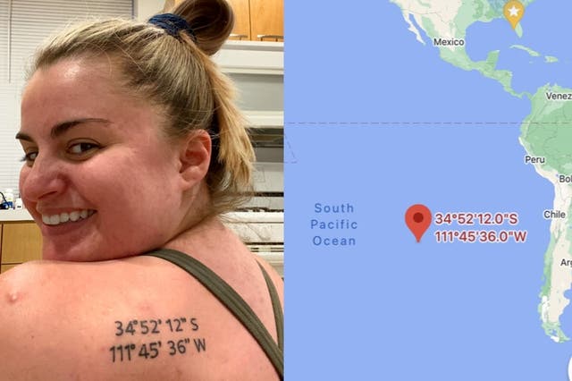 Woman gets tattoo of the wrong coordinates 