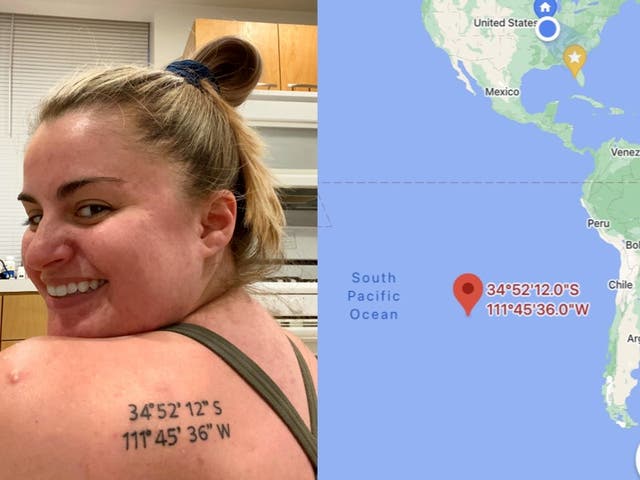 Woman gets tattoo of the wrong coordinates 