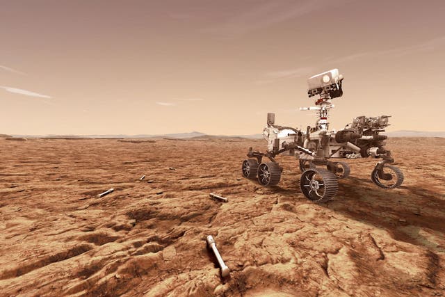 Ilustración del concepto de Perseverance Mars rover por la NASA