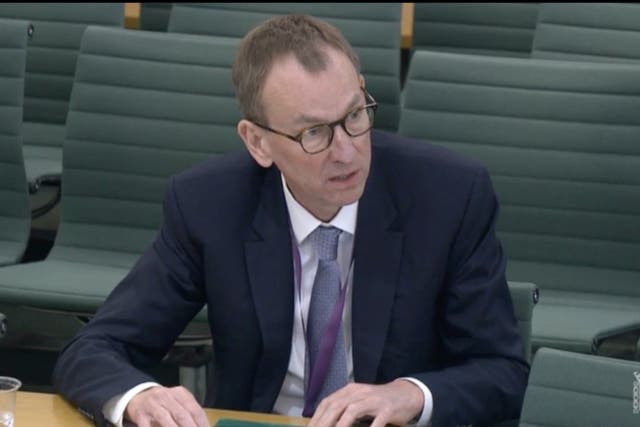 <p>Sir Tom Scholar, the Treasury permanent secretary, gives evidence on the Greensill affair to the House of Commons Public Accounts Committee on Thursday</p>