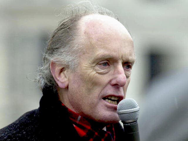 <p>Gibson at a rally in 2003</p>