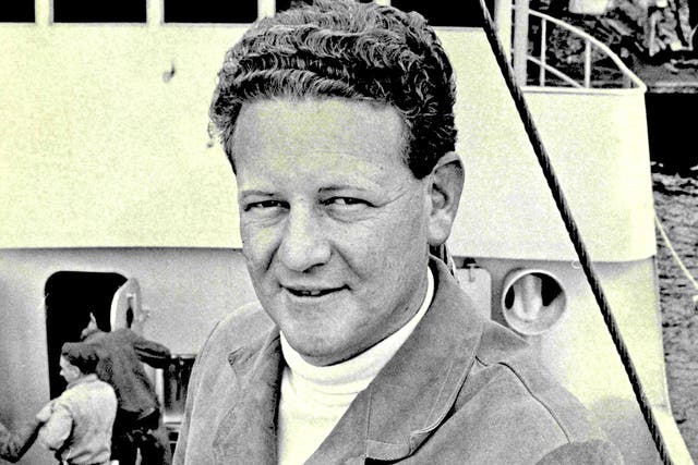 <p>Warner aboard his fishing boat in 1967</p>