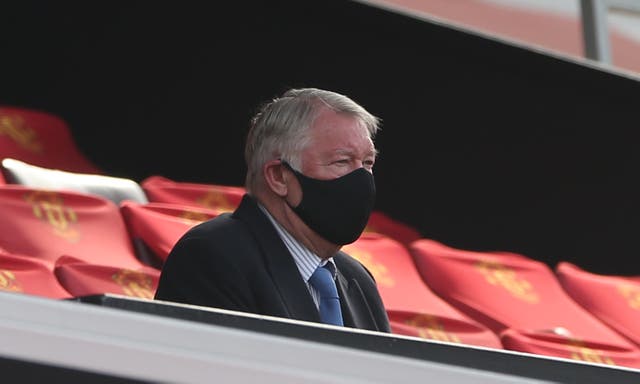 Sir Alex Ferguson watches from the stands as Manchester United take on Burnley