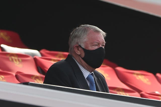 Sir Alex Ferguson watches from the stands as Manchester United take on Burnley